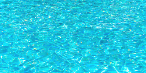 Water swimming pool background with texture surface pattern of blue turquoise ripple wavy water reflection of natural aqua wave on the outdoor summer holiday vacation pool