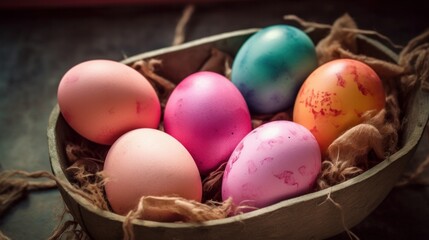 Obraz na płótnie Canvas colorful easter eggs, ai generated, Generative AI