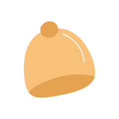 Winter warm hat isolated doodle illustration.