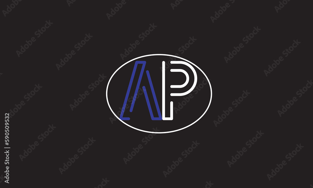 Wall mural ap, pa , a , p , abstract letters logo monogram