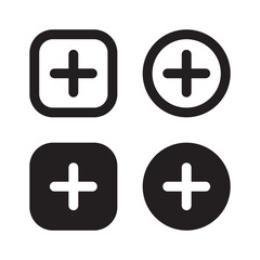 Obraz premium Add button icon vector. Cross, plus symbol of social media
