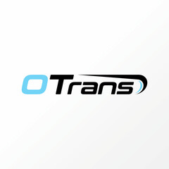 Logo design graphic concept creative abstract premium free vector stock letter O TRANS font with swoosh fast move. Related to monogram transportation
