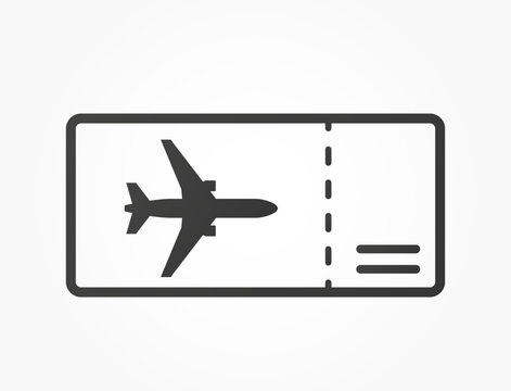 flight ticket line icon. vacation and air travel symbol. isolated vector image