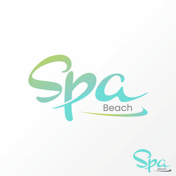 Logo design graphic concept creative abstract premium free vector stock letter SPA handwritten font with beach. Related to relaxation beauty vacation