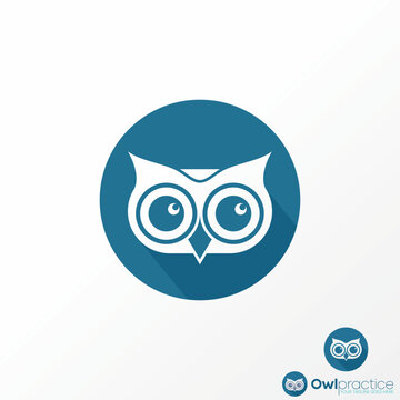 Logo design graphic concept creative abstract premium free vector stock simple unique owl head with perfect circle. Related to animal or night hunter
