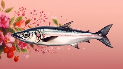 Fototapeta premium 可愛いサンマ：AI作品 