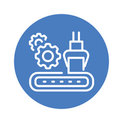 Plate rolling machine olor line icon. Metal work.