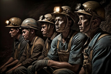 miners on break, generate using ai