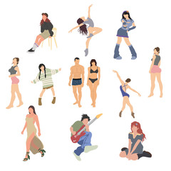 Sets of people activity ,good for graphic design resource.