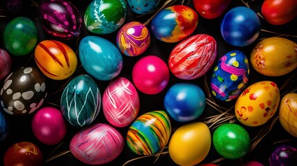 Fototapeta na wymiar colorful easter eggs, ai generated, Generative AI