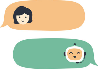 AI chat bot assistant talk message illustration