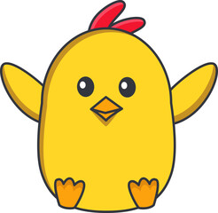 Cute Chicken Illustration Vector