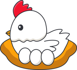 Cute Chicken Illustration Vector