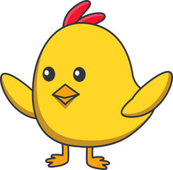 Cute Chicken Illustration Vector