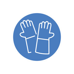 Obraz premium Protective gloves black line icon. Work uniform.