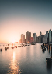 Golden Hour on the Hudson: A Stunning Manhattan Sunset from the Pier