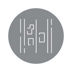 Asphalt patches on the road olor line icon. Road construction.