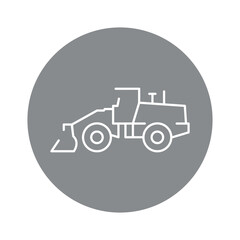 Grader olor line icon. Road construction.