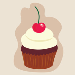 cupcake with cherries