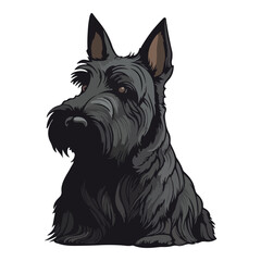 Scottish Terrier Dog Flat Icon Isolated On White Background - obrazy, fototapety, plakaty