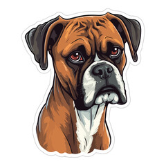 Boxer Dog Flat Icon Isolated On White Background