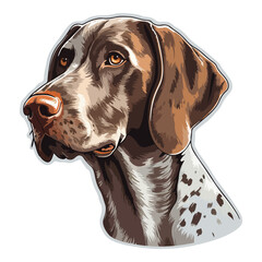 Shorthaired Pointer Dog Flat Icon Isolated On White Background