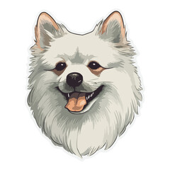German Spitz Dog Flat Icon Isolated On White Background