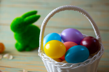 easter eggs in basket
