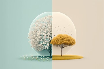 Spring allergies minimalism, created with Generative AI technology