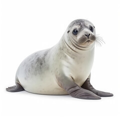white seal animal isolated on white
