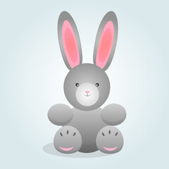 Obraz na płótnie Canvas Vector bunny, baby toy. Rabbit, hare icon. Kid toy. Cartoon illustration.