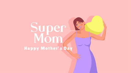 Mothers day greeting card template	