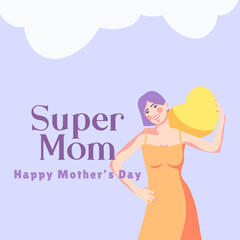 Mothers day greeting card template	
