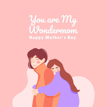 Mothers day greeting card template	