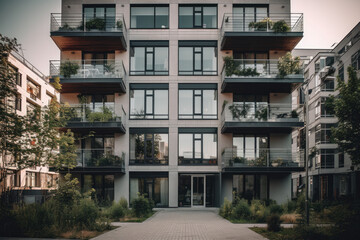 Fototapeta premium facade of a building created with Generative AI technology