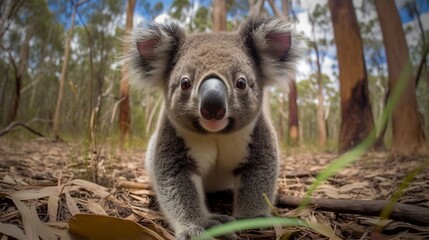 Adorable Koala Cub in the Eucalyptus Forest