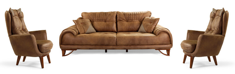 Modern furniture set isolated  on white background