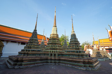 The big pagoda in Wat Pho, Bangkok, Thailand, is a pagoda called Chedi Corner 12.