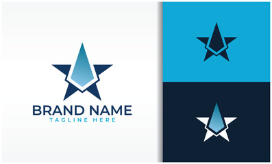 Obraz na płótnie Canvas Diamond and Star Logo
