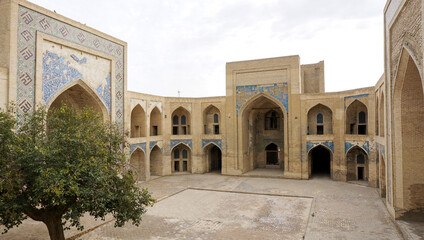 Fototapeta na wymiar Courtyard in the madrasah complex in Bukhara