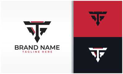 Initial Letter Double T G  Fitnes Logo