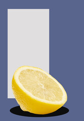 Digital collage with slice of lemon