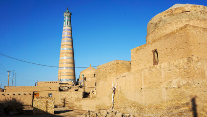 Fototapeta na wymiar Old fortress walls in Khiva