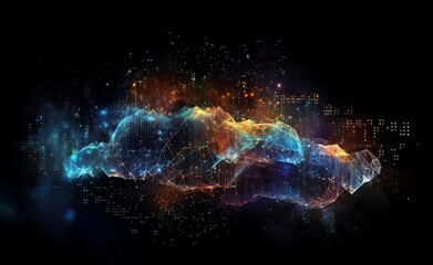 visualization of a digital data storage networking cloud