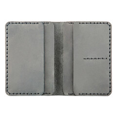 Very stylish leather money and credit card wallet. Handmade. Isolated on white background