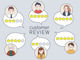 User reviews and feedback concept. User reviews online. Customer Review with rating star.