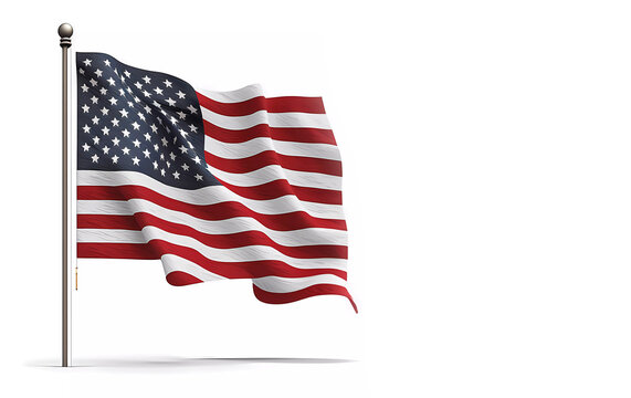 American flag on a white background. Banner. Generative AI