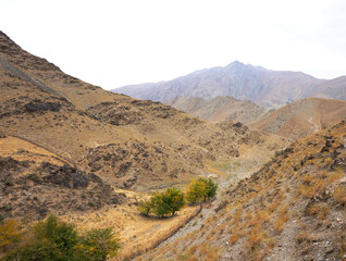 The slopes of the steppe mountains