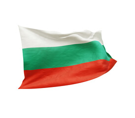Waving flag of Bulgaria isolated on transparent background. 3D rendering