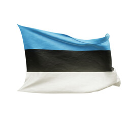 Waving flag of Estonia isolated on transparent background. 3D rendering